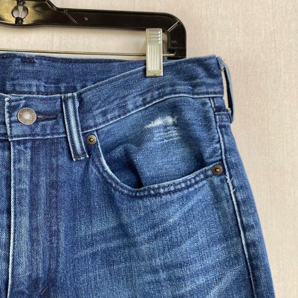 LEVI 522 Dark Blue Ripped Jean - Picture 13 of 13